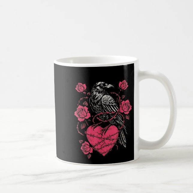 Funny Black Bird F-caw-f Anti Valentines Day Singl Kaffemugg (Höger)