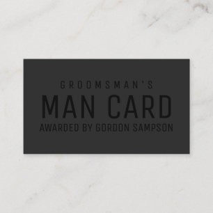 Funny Black Bröllop Groomsman Frieri Man Card Visitkort