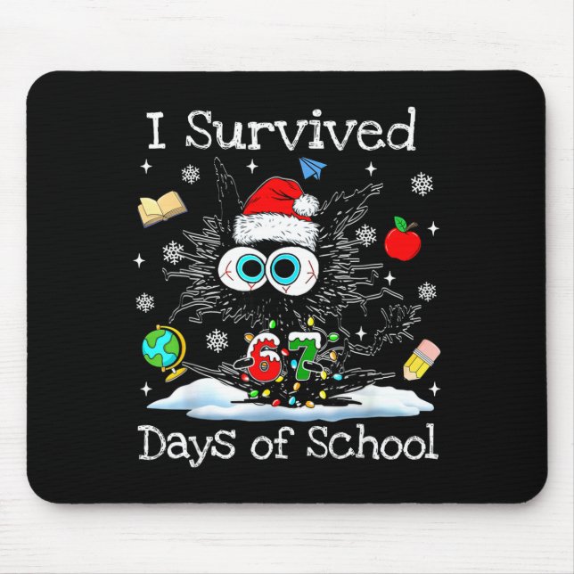 Funny Black Cat Christmas I Survived 67 Days Of Sc Musmatta (Framsidan)