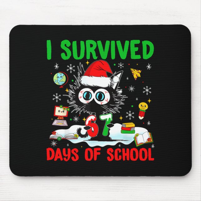 Funny Black Cat Christmas I Survived 67 Days Of Sc Musmatta (Framsidan)