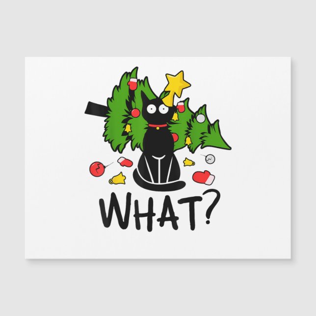 Funny Black Cat Christmas Tree Merry Santa Humor C (Framsida)