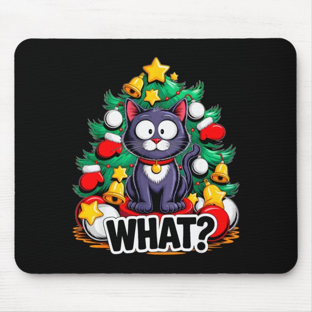 Funny Black Cat Christmas Tree Merry Xmas Humor Ca Musmatta (Framsidan)