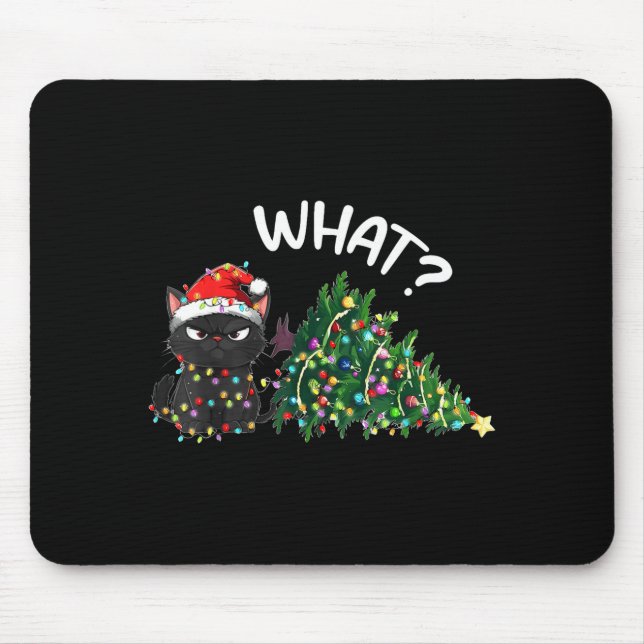 Funny Black Cat Christmas Tree Merry Xmas Humor Ca Musmatta (Framsidan)