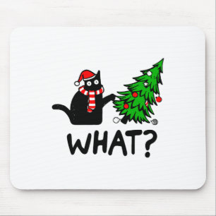 Funny Black Cat Gift Pushing Julgran over C Musmatta