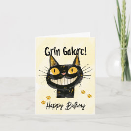 Funny Black Cat Grattis på födelsedagen-kort Inbjudan