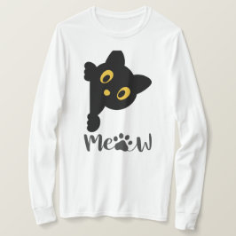 Funny Black Cat Gult Ögon T Shirt