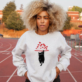 Funny Black Cat Hanging Out Valentine's Day T Shirt