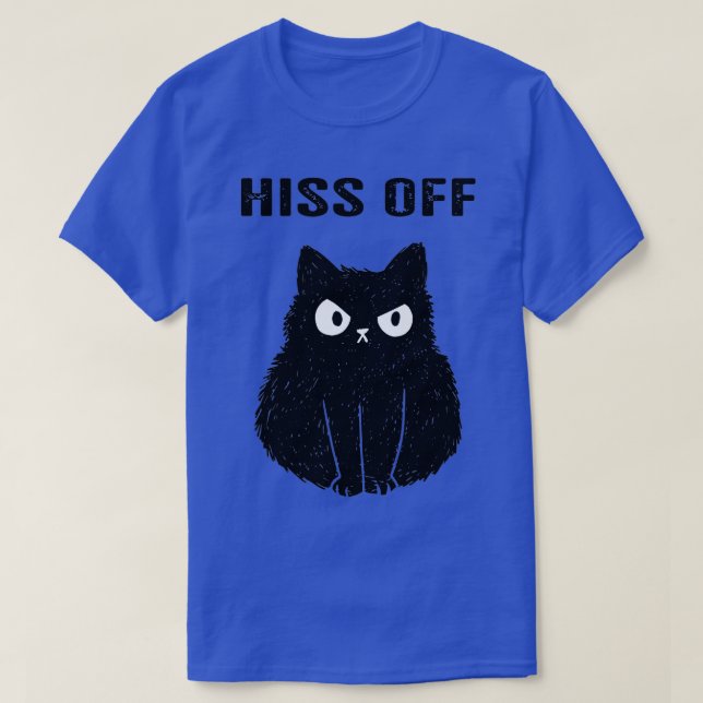 Funny Black Cat Hiss Off Meow Cat  T Shirt (Design framsida)