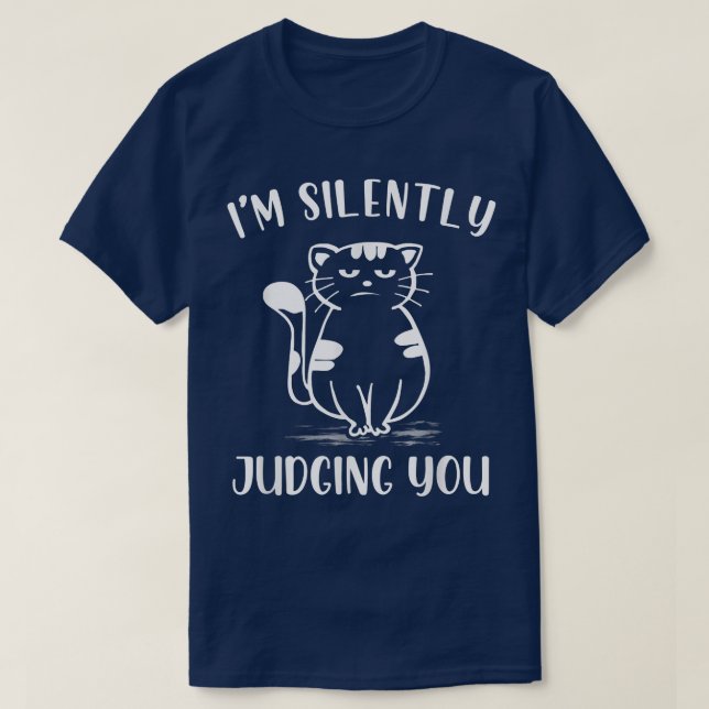 Funny Black Cat I'm Silently Judging You Retro  T Shirt (Design framsida)