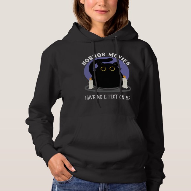Funny Black Cat Kärlek Horror Movie T Shirt (Framsida)
