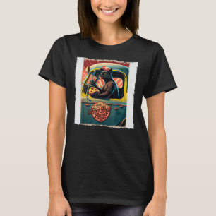 Funny Black Cat Lastbil Driver Hett Hundar för bar T Shirt