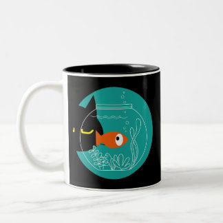 Funny Black Cat Mugg - Kuro Catto Two-Tone Coffee