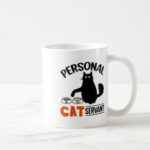 Funny Black Cat Personal Cat Servant Kaffemugg