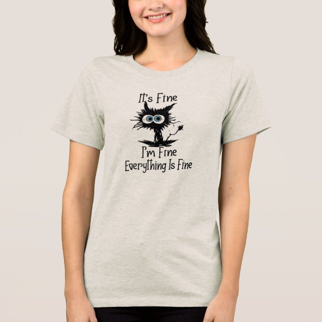 Funny Black Cat Sarcasm Tee for Cat Lovers  Shirt (Framsida)