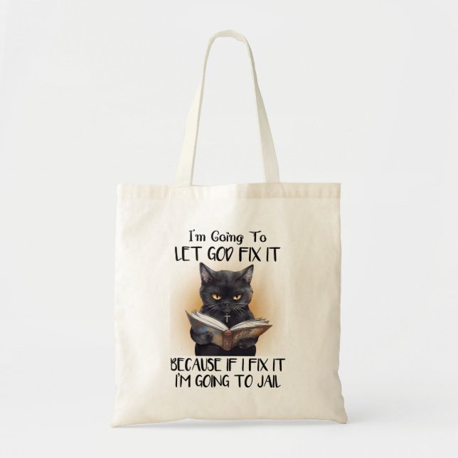 Funny Black Cat Say Tygkasse (Framsidan)