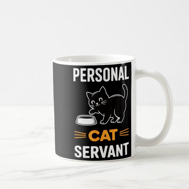 Funny Black Cat Servant Of Tiny Furry Overlord  Kaffemugg (Höger)