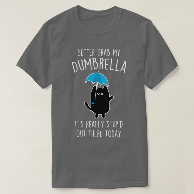 Funny Black Cat Umbrella T Shirt (Design framsida)