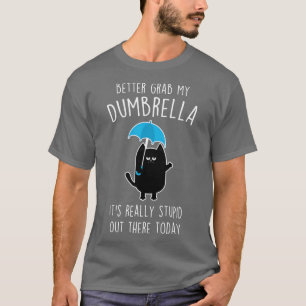 Funny Black Cat Umbrella T Shirt