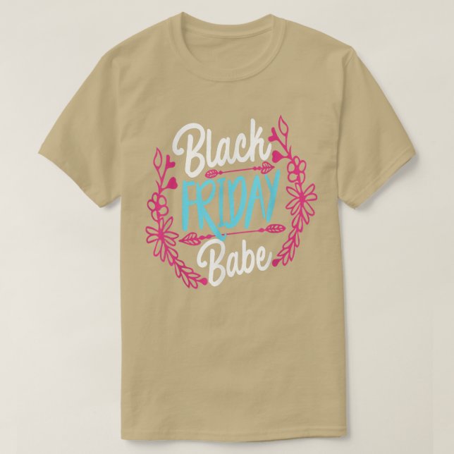 Funny Black Fredag BabeThanksgiving T Shirt (Design framsida)