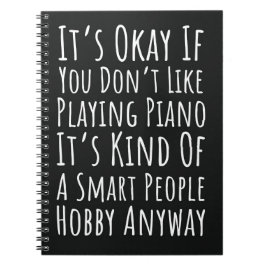 Funny Black Gifts For Piano Players Pianist Humor Anteckningsbok