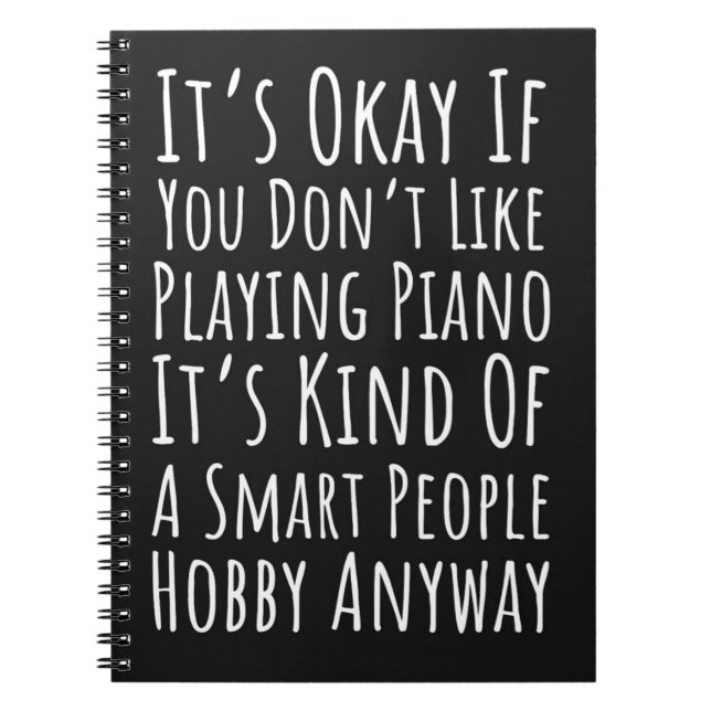 Funny Black Gifts For Piano Players Pianist Humor Anteckningsbok (Framsidan)