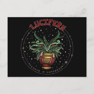 Funny Black Happy halloween Plant Demon Lucifern Vykort
