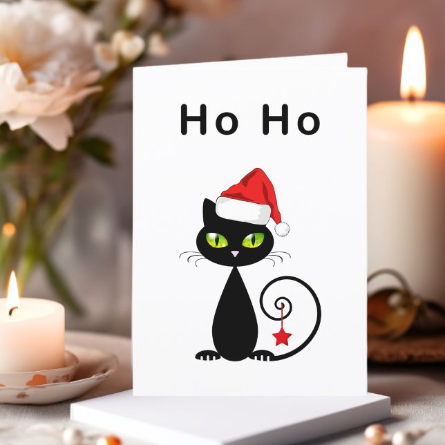 Funny Black Ho Ho Jultomten-julklat Helgkort (Skapare uppladdad)