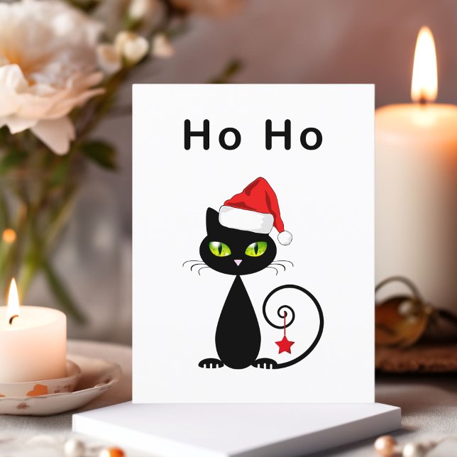 Funny Black Ho Ho Jultomten-julklat Vykort (Skapare uppladdad)