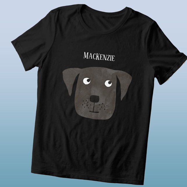 Funny Black Labrador Retriever Hund Personlig T Shirt (Fun personalized custom name black labrador retriever dog triblend t-shirt)