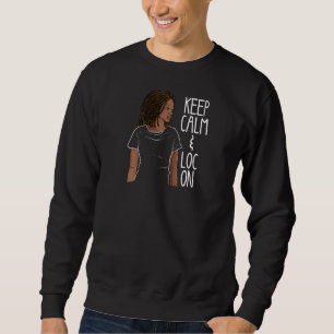 Funny Black Melanin Dreadlocks Cute Afro Loc Girl Lång Ärmad Tröja