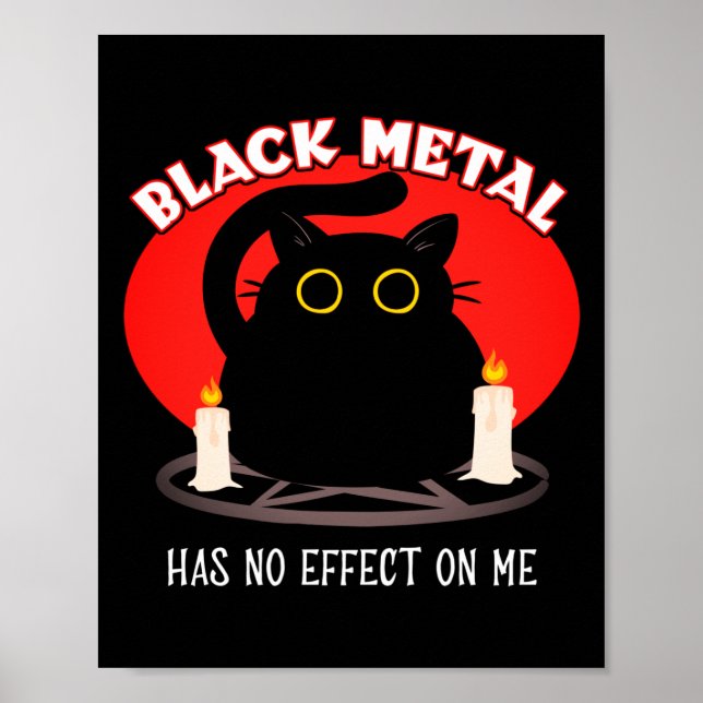 Funny Black Metall Satanic Cat Quote Poster (Framsidan)