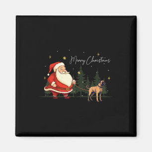 Funny Black Mouth Cur Hund Jultomten jul Wa Magnet