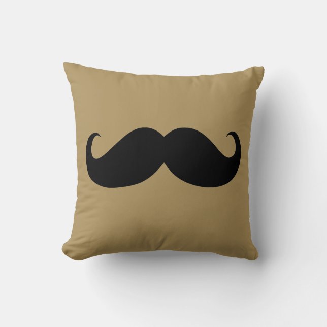 Funny Black Mustache 14 Kudde (Framsida)