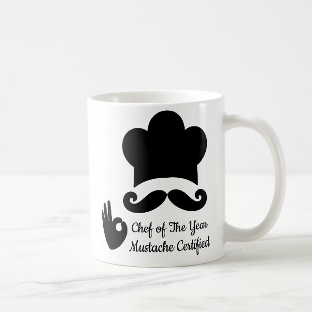 Funny Black Mustache Anpassningsbar Text Namn Hat  Kaffemugg (Höger)