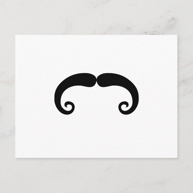 Funny Black Mustache eller Mustache Stil Vykort (Framsida)