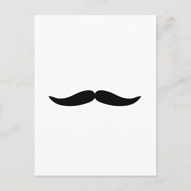 Funny Black Mustache eller Mustache Vykort (Framsida)