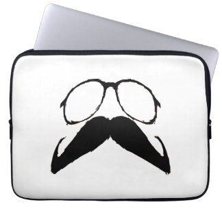 Funny Black Mustache Glasses Laptop Fodral
