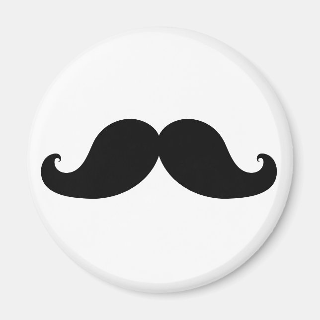 Funny Black Mustache Humor Magnet (Framsidan)
