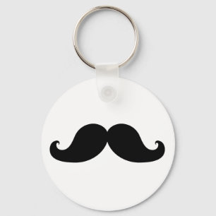 Funny Black Mustache Humor Nyckelring