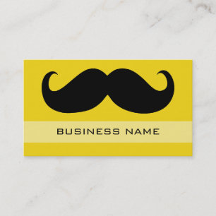 Funny Black Mustache och Plain Gult Visitkort