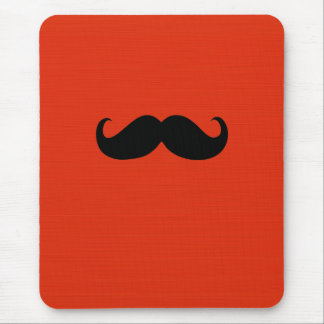 Funny Black Mustache på Orange Red Background Musmatta