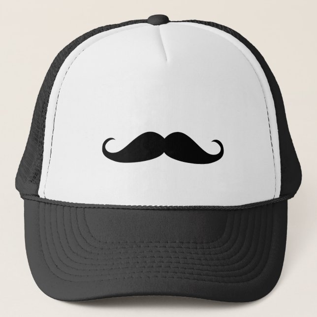 Funny Black Mustache Truckerkeps (Framsida)