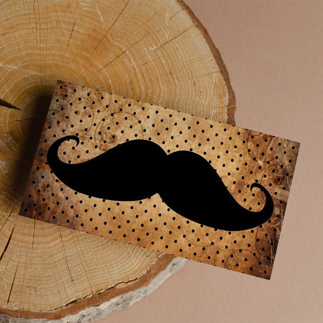 Funny Black Mustache Visitkort (Funny Black Mustache)