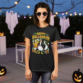 Funny Black Retro Halloween Goose Tecknad Graphic T Shirt
