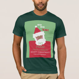 Funny Black Santa No Hugs Ugly Julafton Sweater T Shirt