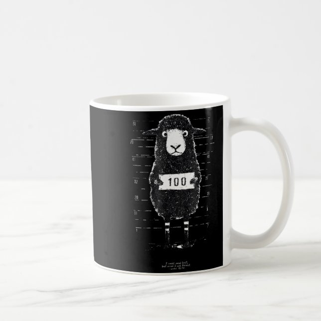 Funny Black Sheep Mugshot Lost But Found Humor Fun Kaffemugg (Höger)