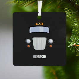 Funny Black Taxi Cab Pappa Metall Ornament