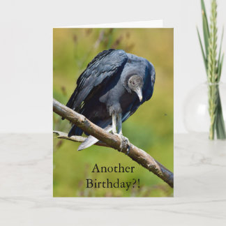 Funny black vulture birthday card kort