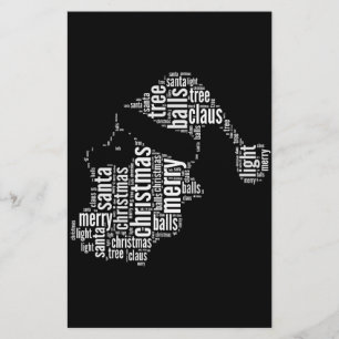 Funny Black White God jul Santa Typography Brevpapper