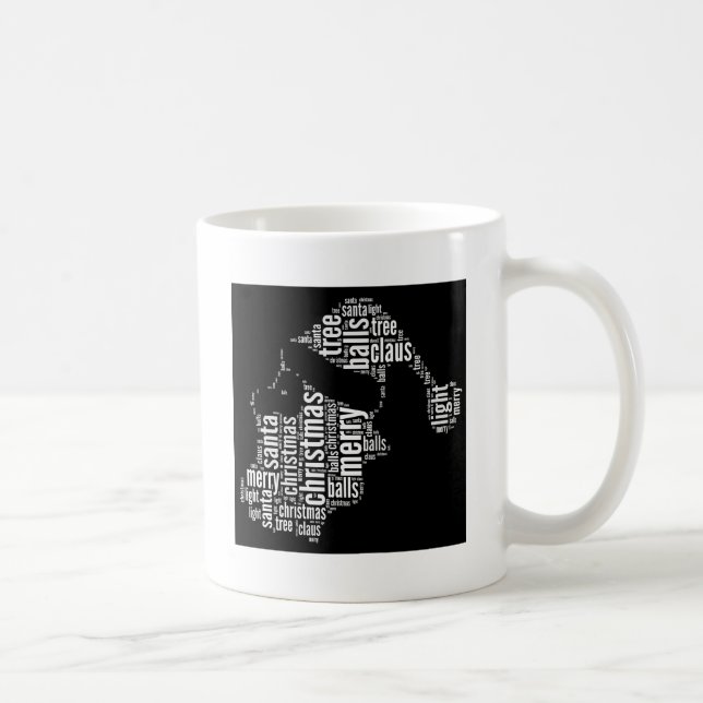 Funny Black White God jul Santa Typography Kaffemugg (Höger)